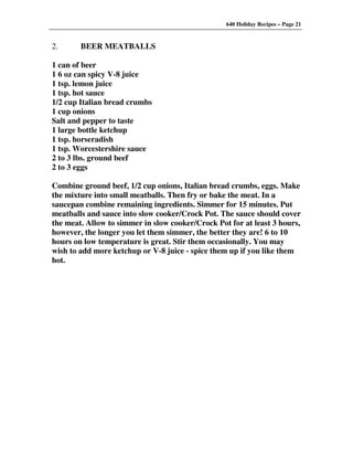 640 Holiday Recipes Volume One