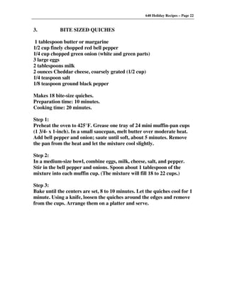 640 Holiday Recipes Volume One