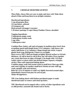 640 Holiday Recipes Volume One