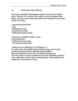 640 Holiday Recipes Volume One