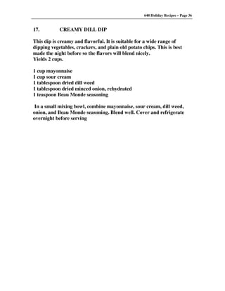 640 Holiday Recipes Volume One