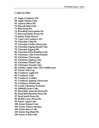 640 Holiday Recipes Volume One