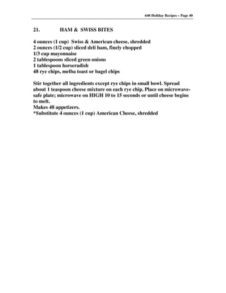 640 Holiday Recipes Volume One