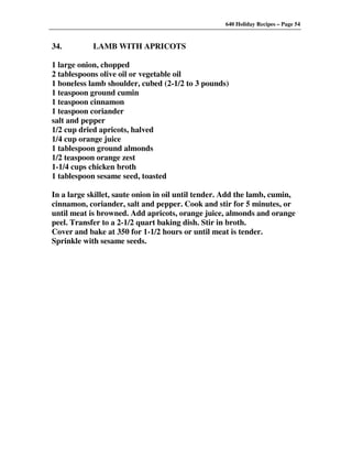 640 Holiday Recipes Volume One