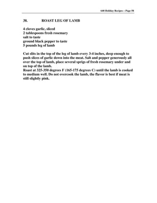 640 Holiday Recipes Volume One