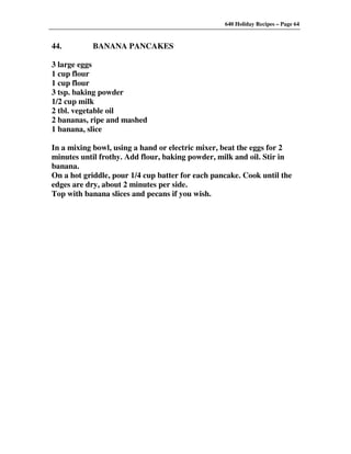 640 Holiday Recipes Volume One