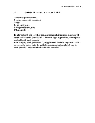 640 Holiday Recipes Volume One