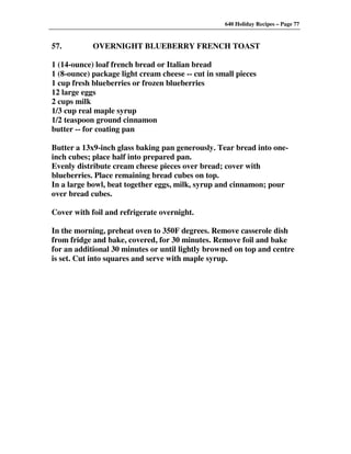 640 Holiday Recipes Volume One