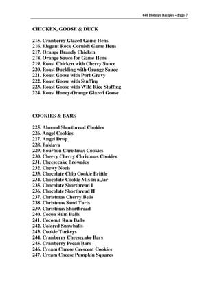 640 Holiday Recipes Volume One