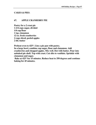 640 Holiday Recipes Volume One