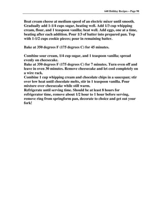 640 Holiday Recipes Volume One