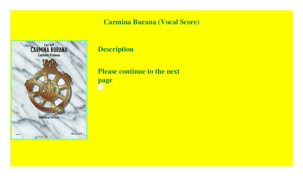 Carmina Burana (Vocal Score) ^^[download p.d.f]^^