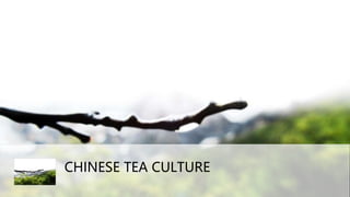 CHINESE TEA CULTURE
 