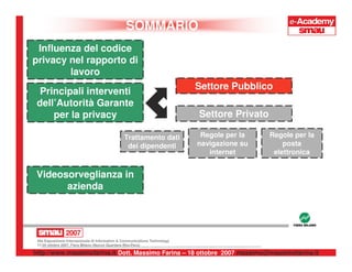 Privacy e Rapporto di Lavoro