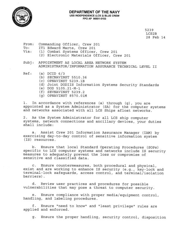 navy iao appointment letter iat iao designation letter for it1 marte 1 pdf navy iao appointment letter iat iao designation letter for it1 marte 1 pdf