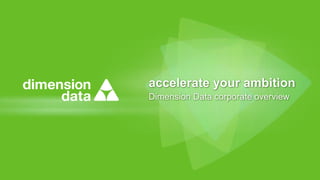accelerate your ambition
Dimension Data corporate overview
 
