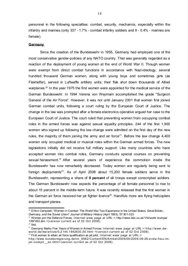 thesis women in armed forces air force form 244