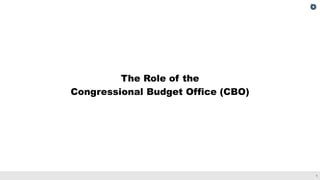 1
The Role of the
Congressional Budget Office (CBO)
 