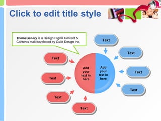 Click to edit title style Add your text in here Add your text in here Text Text Text Text Text Text Text Text ThemeGallery  is a Design Digital Content & Contents mall developed by Guild Design Inc. 