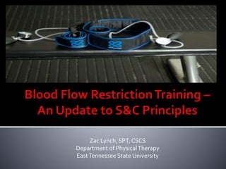 Zac Lynch, SPT, CSCS
Department of PhysicalTherapy
EastTennessee State University
 