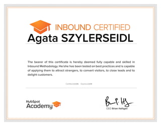 HubSpot Inboud Marketing Certification