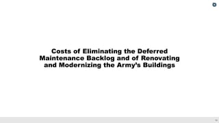 The Army’s Costs to Eliminate Its Deferred Maintenance Backlog and to ...