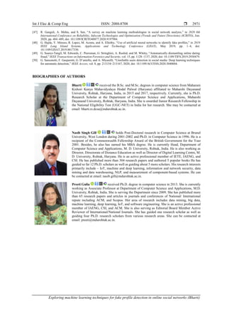 Exploring machine learning techniques for fake profile detection in ...