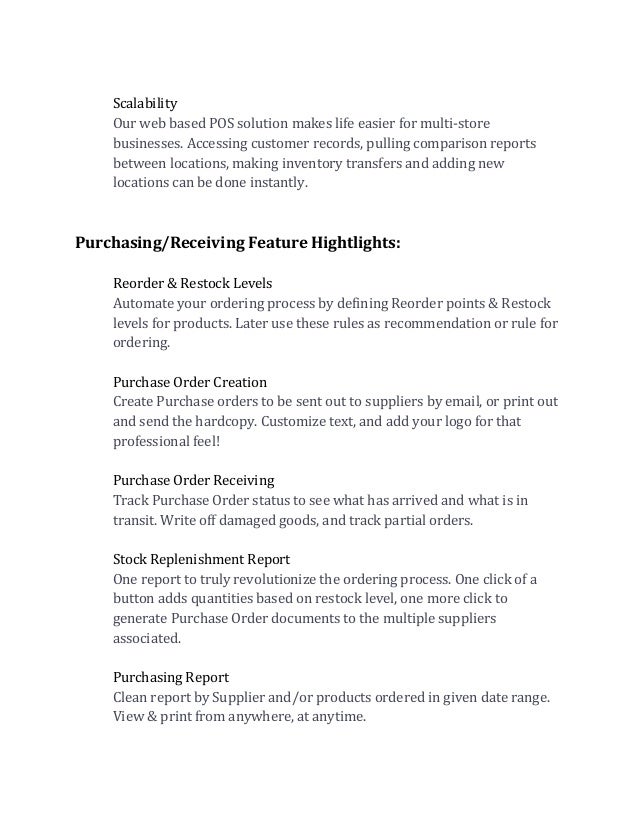 proposal for point of sale and inventory management systems how to write a proposal to sell a product