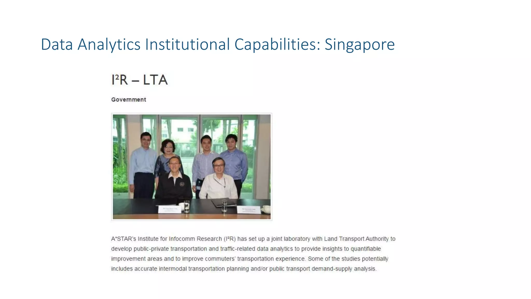 Data Analytics Institutional Capabilities: Singapore
 