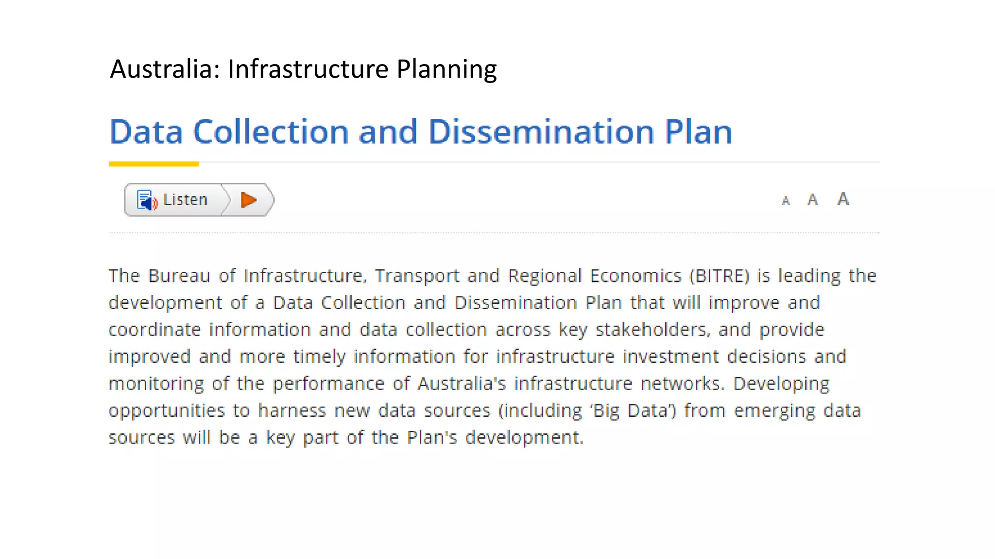 Australia: Infrastructure Planning
 