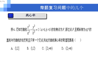 四、专题复习中的几个问题 例 3 3 离心率 