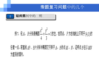 四、专题复习中的几个问题 5 解析几何中的证明问题 