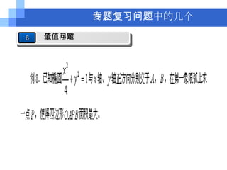 四、专题复习中的几个问题 6 最值与定值问题 