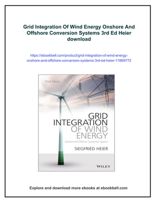 Grid Integration Of Wind Energy Onshore And Offshore Conversion Systems ...