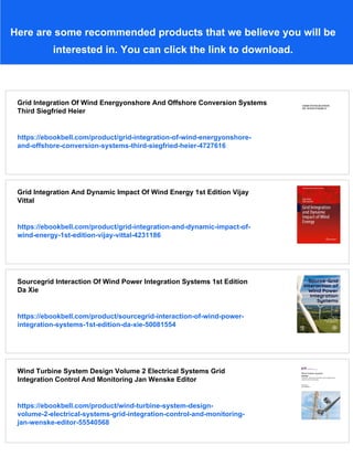 Grid Integration Of Wind Energy Onshore And Offshore Conversion Systems ...