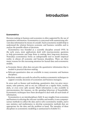 Econometric Methods With Applications In Business And Economics Heij | PDF
