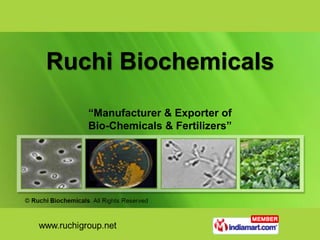 Ruchi Biochemicals
   “Manufacturer & Exporter of
   Bio-Chemicals & Fertilizers”
 
