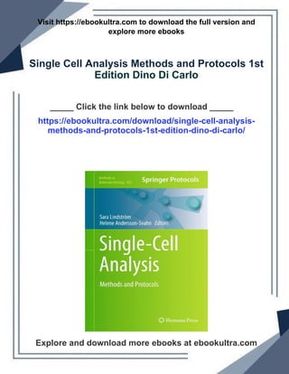 Single Cell Analysis Methods and Protocols 1st Edition Dino Di Carlo | PDF