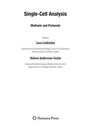 Single Cell Analysis Methods and Protocols 1st Edition Dino Di Carlo | PDF