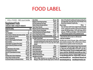 FOOD LABEL
 