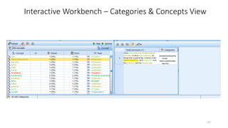 Interactive Workbench – Categories & Concepts View
67
 