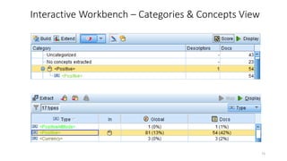 Interactive Workbench – Categories & Concepts View
73
 