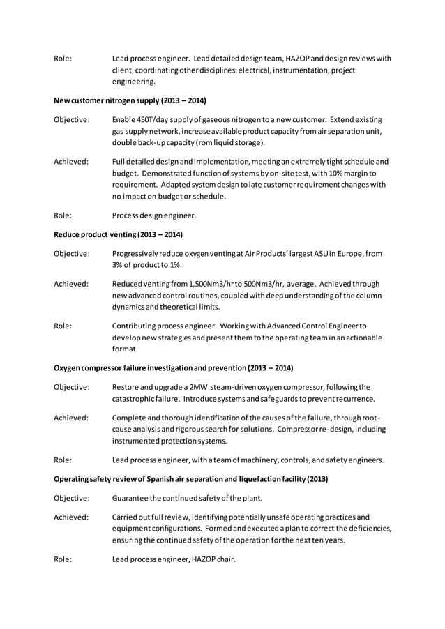 Projects Lead operations process engineer