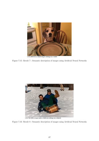 Figure 7.15: Result 7 - Semantic description of images using Artiﬁcial Neural Networks
Figure 7.16: Result 8 - Semantic description of images using Artiﬁcial Neural Networks
87
 