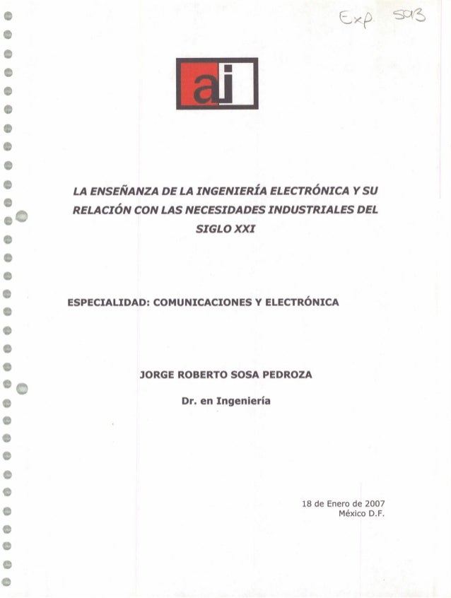 La Ensenanza De La Ingenieria Electronica Y Su Relacion Con Las Neces