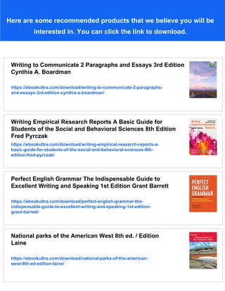 Reviewing Basic Grammar A Guide to Writing Sentences and Paragraphs 8th ...