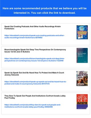 Speak Out Debate And Public Speaking In The Middle Grades Meany | PDF