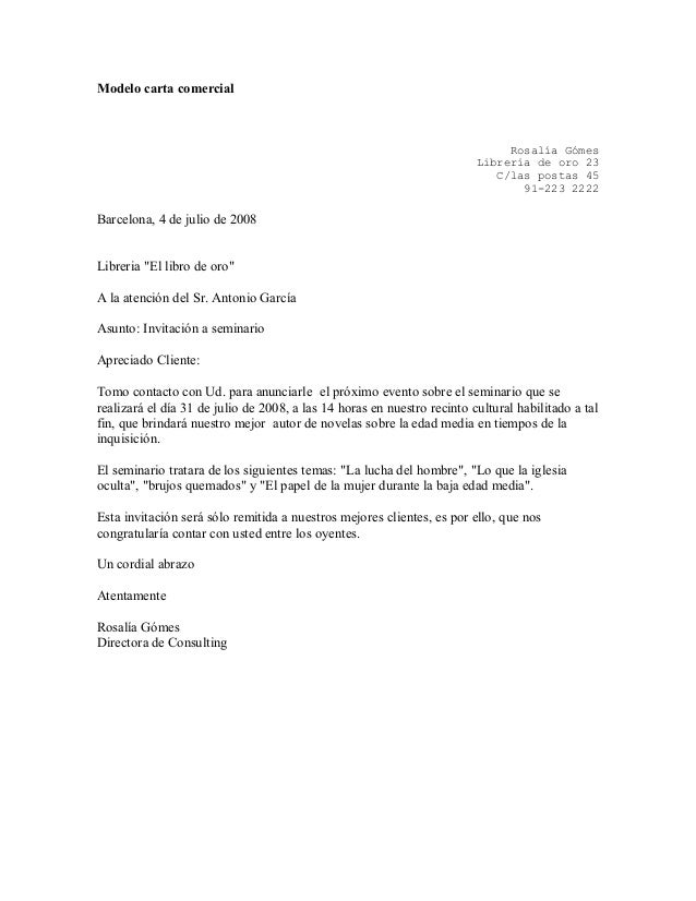 Carta De Invitacion Barcelona N Carta De