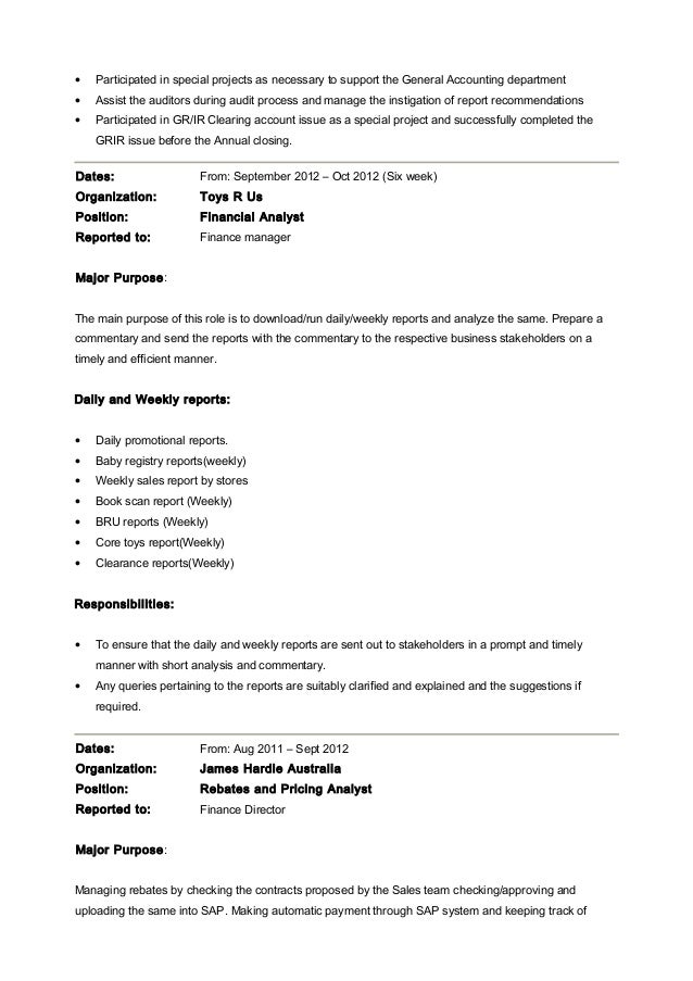 bank reconciliation statement resume