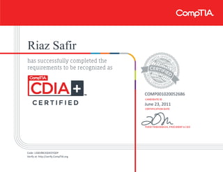 CompTIA CDIA+ certificate | PDF